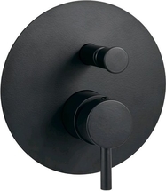 Смеситель встраиваемый для душа Paffoni на 2 выход с накладкой из металла диаметр 200мм, девиатор-кнопка,черный матовый, LIG015NO - фото, отзывы, цена