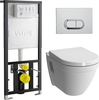 Комплект Vitra S50: инсталляция, подвесной унитаз, сиденье микролифт, кнопка смыва хром, 9003B003-7201 - фото, отзывы, цена