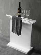 Столик для ванной комнаты Abber Stein AS1637 с полотенцедержателем, белый матовый - фото, отзывы, цена