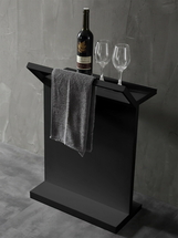 Столик для ванной комнаты Abber Stein AS1637MB с полотенцедержателем, черный матовый - фото, отзывы, цена