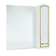 Зеркальный шкаф Bellezza Амелия-70, белый (патина)/золото, правый - фото, отзывы, цена