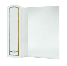 Зеркальный шкаф Bellezza Амелия-80, белый (патина)/золото, левый - фото, отзывы, цена