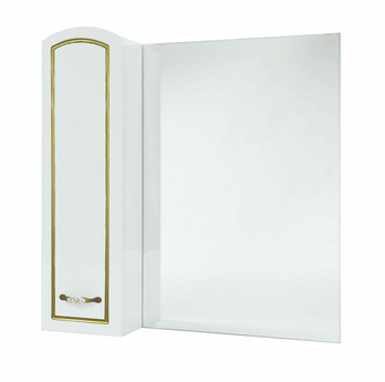Зеркальный шкаф Bellezza Амелия-80, белый (патина)/золото, левый - фото, отзывы, цена