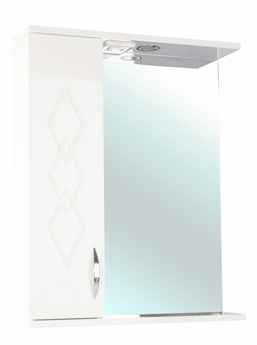 Зеркальный шкаф Bellezza Элеганс-60, бежевый, подсветка, левый - фото, отзывы, цена