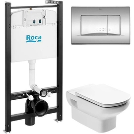 Комплект унитаз подвесной Roca Dama Senso с сидением микролифт + Инсталляция Roca Active WC (кнопка входит в комплект) 893104680 - фото, отзывы, цена
