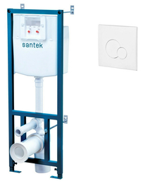 Система инсталляции для унитазов Santek 1.WH30.2.464 с белой кнопкой смыва - фото, отзывы, цена