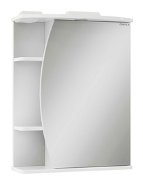 Зеркало-шкаф Onika Луна 55 с подсветкой, правый, белый - фото, отзывы, цена