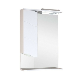 Зеркало-шкаф Onika Лайн 58 с подсветкой, левый, белый - фото, отзывы, цена