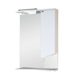 Зеркало-шкаф Onika Лайн 58 с подсветкой, правый, белый - фото, отзывы, цена