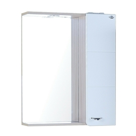 Зеркало-шкаф Onika Стиль 58 с подсветкой, правый, белый/ясень шимо - фото, отзывы, цена