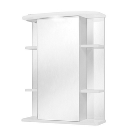 Зеркало-шкаф Onika Глория 60 с подсветкой, правый, белый - фото, отзывы, цена