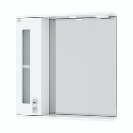 Зеркало-шкаф Onika Кристалл 67 с подсветкой, левый, белый - фото, отзывы, цена