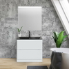 Тумба с раковиной напольная BelBagno ACQUA 100 Bianco Lucido, раковина черная - фото, отзывы, цена
