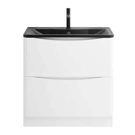 Тумба с раковиной напольная BelBagno ACQUA 100 Bianco Lucido, раковина черная - фото, отзывы, цена