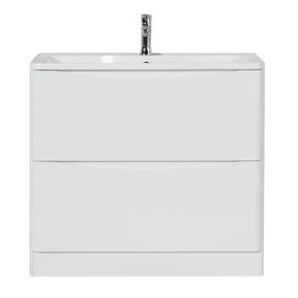 Тумба с раковиной напольная BelBagno ACQUA 90 Bianco Lucido, раковина белая - фото, отзывы, цена