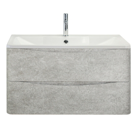 Тумба с раковиной подвесная BelBagno ACQUA 90 Cemento Verona Grigio, раковина белая - фото, отзывы, цена