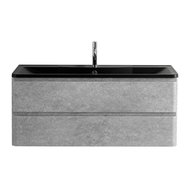 Тумба с раковиной подвесная BelBagno ALBANO 120 Cemento Verona Grigio, раковина черная - фото, отзывы, цена