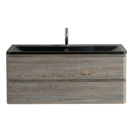 Тумба с раковиной подвесная BelBagno ALBANO 120 Серое дерево, раковина черная - фото, отзывы, цена