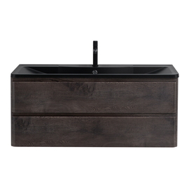 Тумба с раковиной подвесная BelBagno ALBANO 120 Rovere Nature Grigio, раковина черная - фото, отзывы, цена