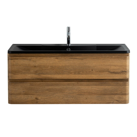 Тумба с раковиной подвесная BelBagno ALBANO 120 Rovere Rustico, раковина черная - фото, отзывы, цена