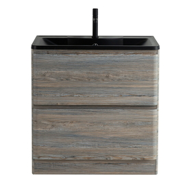 Тумба с раковиной напольная BelBagno ALBANO 80 Серое дерево, раковина черная - фото, отзывы, цена