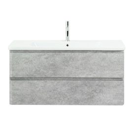 Тумба с раковиной подвесная BelBagno ALBANO-CER 105 Cemento Verona Grigio, раковина белая - фото, отзывы, цена