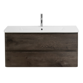 Тумба с раковиной подвесная BelBagno ALBANO-CER 105 Rovere Nature Grigio, раковина белая - фото, отзывы, цена