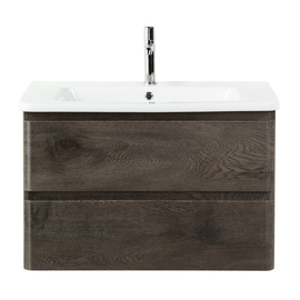 Тумба с раковиной подвесная BelBagno ALBANO-CER 80 Rovere Nature Grigio, раковина белая - фото, отзывы, цена