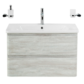 Тумба с раковиной подвесная BelBagno ALBANO-CER 80 Rovere Vintage Bianco, раковина белая - фото, отзывы, цена