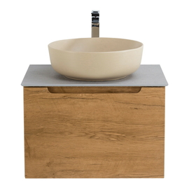 Тумба со столешницей и накладной раковиной подвесная с одним ящиком BelBagno ETNA 60 Rovere Nature - фото, отзывы, цена