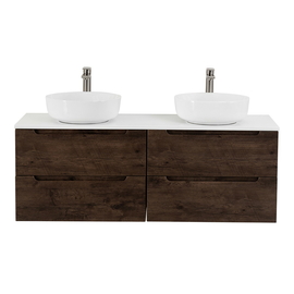 Тумба со столешницей и накладными раковинами подвесная BelBagno ETNA 120 Rovere Moro - фото, отзывы, цена