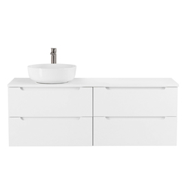 Тумба со столешницей и накладной раковиной подвесная BelBagno ETNA 120 Bianco Lucido, раковина слева - фото, отзывы, цена