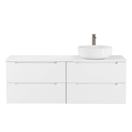 Тумба со столешницей и накладной раковиной подвесная BelBagno ETNA 120 Bianco Lucido, раковина справа - фото, отзывы, цена