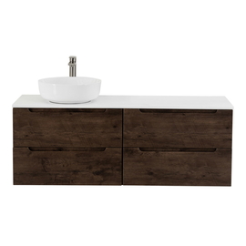 Тумба со столешницей и накладной раковиной подвесная BelBagno ETNA 120 Rovere Moro, раковина слева - фото, отзывы, цена