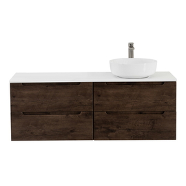 Тумба со столешницей и накладной раковиной подвесная BelBagno ETNA 120 Rovere Moro, раковина справа - фото, отзывы, цена