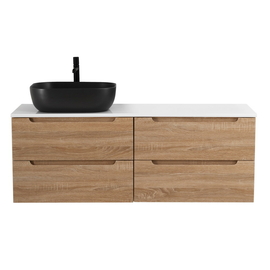 Тумба со столешницей и накладной раковиной подвесная BelBagno ETNA 120 Rovere Bianco, раковина слева - фото, отзывы, цена