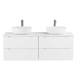 Тумба со столешницей и накладными раковинами подвесная BelBagno ETNA 120 Bianco Lucido - фото, отзывы, цена