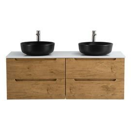 Тумба со столешницей и накладными раковинами подвесная BelBagno ETNA 140 Rovere Nature - фото, отзывы, цена