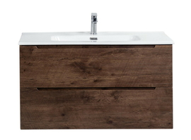 Тумба с раковиной подвесная BelBagno ETNA 80 Rovere Moro, раковина белая - фото, отзывы, цена