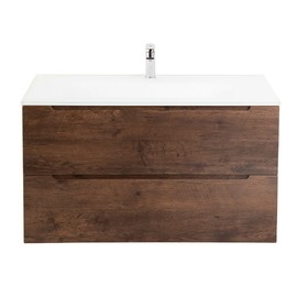 Тумба со стеклянной раковиной подвесная BelBagno ETNA 80 Rovere Moro, раковина белая - фото, отзывы, цена