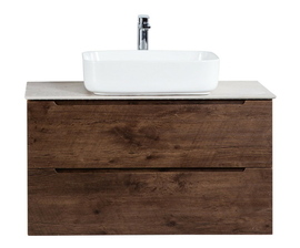 Тумба со столешницей и накладной раковиной подвесная BelBagno ETNA 80 Rovere Moro - фото, отзывы, цена