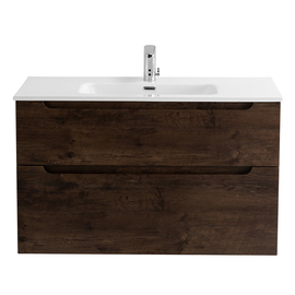 Тумба с раковиной подвесная BelBagno ETNA-H60 100 Rovere Moro, раковина белая - фото, отзывы, цена