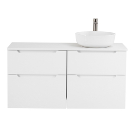 Тумба со столешницей и накладной раковиной подвесная BelBagno ETNA-H60 120 Bianco Lucido, раковина справа - фото, отзывы, цена