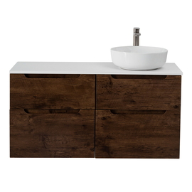 Тумба со столешницей и накладной раковиной подвесная BelBagno ETNA-H60 120 Rovere Moro, раковина справа - фото, отзывы, цена