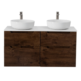 Тумба со столешницей и накладными раковинами подвесная BelBagno ETNA-H60 120 Rovere Moro - фото, отзывы, цена