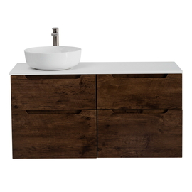 Тумба со столешницей и накладной раковиной подвесная BelBagno ETNA-H60 120 Rovere Moro, раковина слева - фото, отзывы, цена