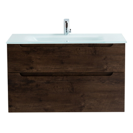 Тумба со стеклянной раковиной подвесная BelBagno ETNA-H60 80 Rovere Moro, раковина белая - фото, отзывы, цена