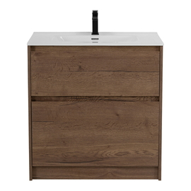 Тумба с керамической раковиной напольная BelBagno KRAFT 100 Rovere Tabacco, раковина BB1000ETL белая - фото, отзывы, цена