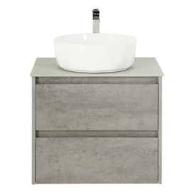 Тумба со столешницей и накладной раковиной подвесная BelBagno KRAFT 70 Cemento Grigio - фото, отзывы, цена