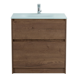 Тумба со стеклянной матовой раковиной напольная BelBagno KRAFT 80 Rovere Tabacco, раковина белая - фото, отзывы, цена